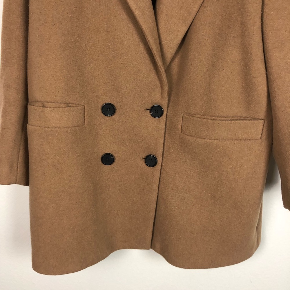 Zara trf Masculine camel tan oversized double breasted coat Size XXL - Picture 4 of 8